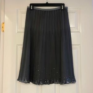 J.Crew Petite Dark Gray Silk Skirt – Size 2P